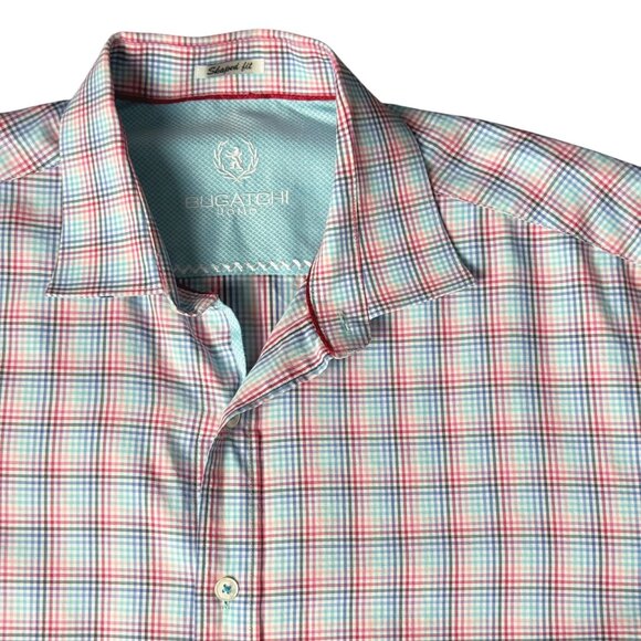 Bugatchi UOMO Classic Fit Button Down Shirt Long Sleeve Flip Cuffs Mens Sz M - Picture 3 of 10
